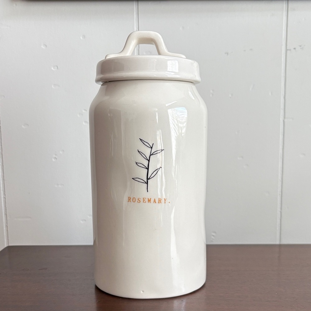RAE DUNN Ceramic Rosemary Canister -  Very gently used 
10” with lid